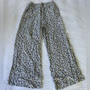 Floral Print Wide-Leg Pants
